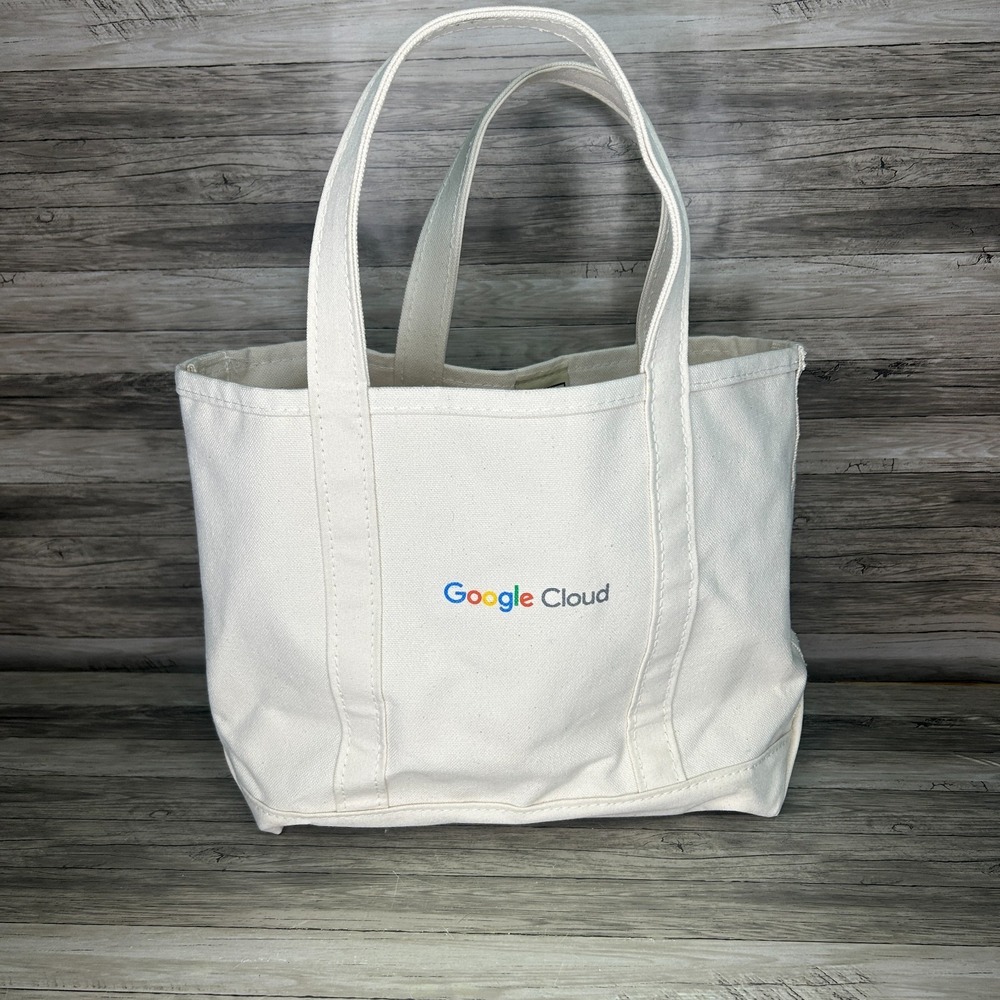 Vintage LL Bean Boat and Tote Canvas Bag Google Cloud Logo Made in‎ USA
